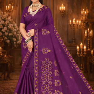 Chandrayan embroidary work saree