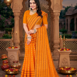 dommestic embroidary printed saree