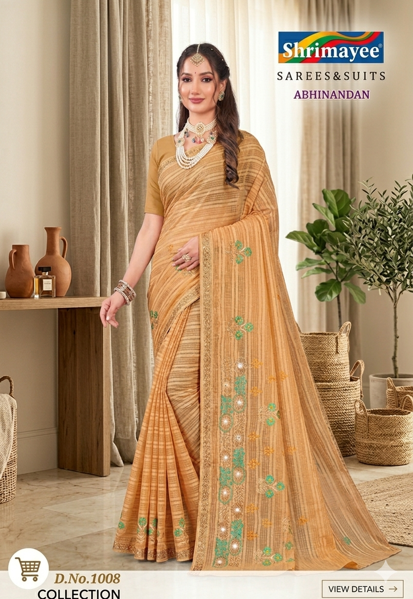 Shrimayee Abhinandan Embroidery Printed Saree