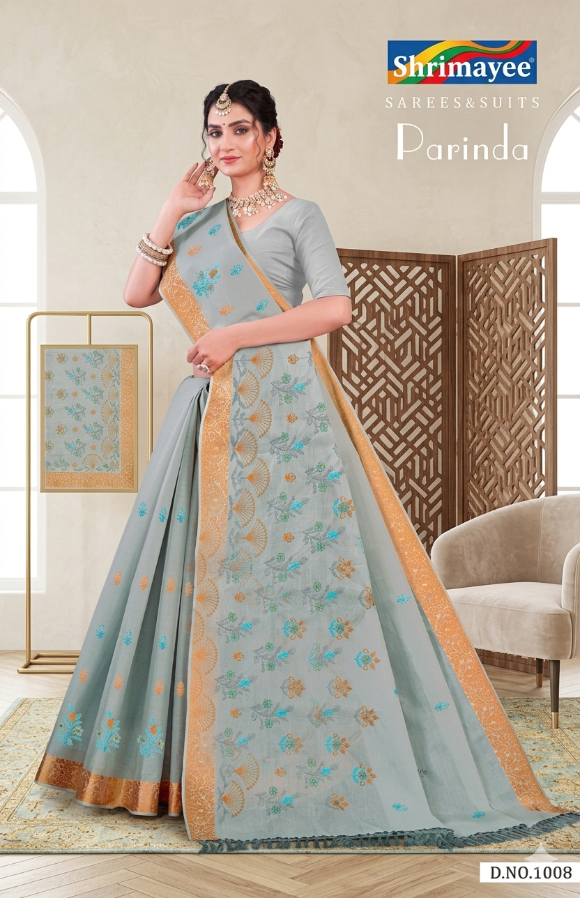 Parinda Embroidery Saree