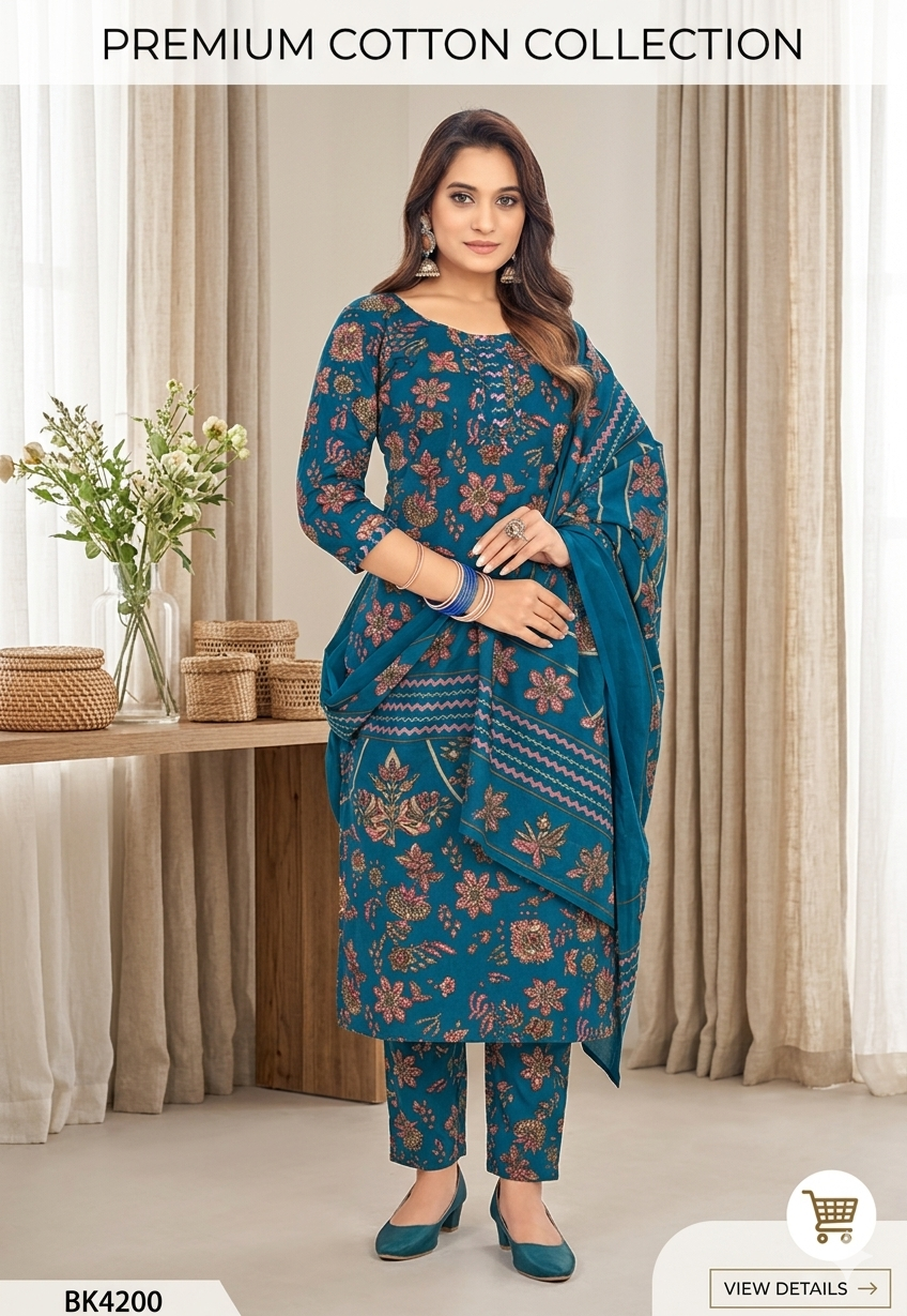Balaji Cotton three piece kurti - Image 3