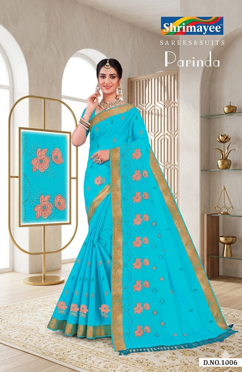Parinda Embroidery Saree