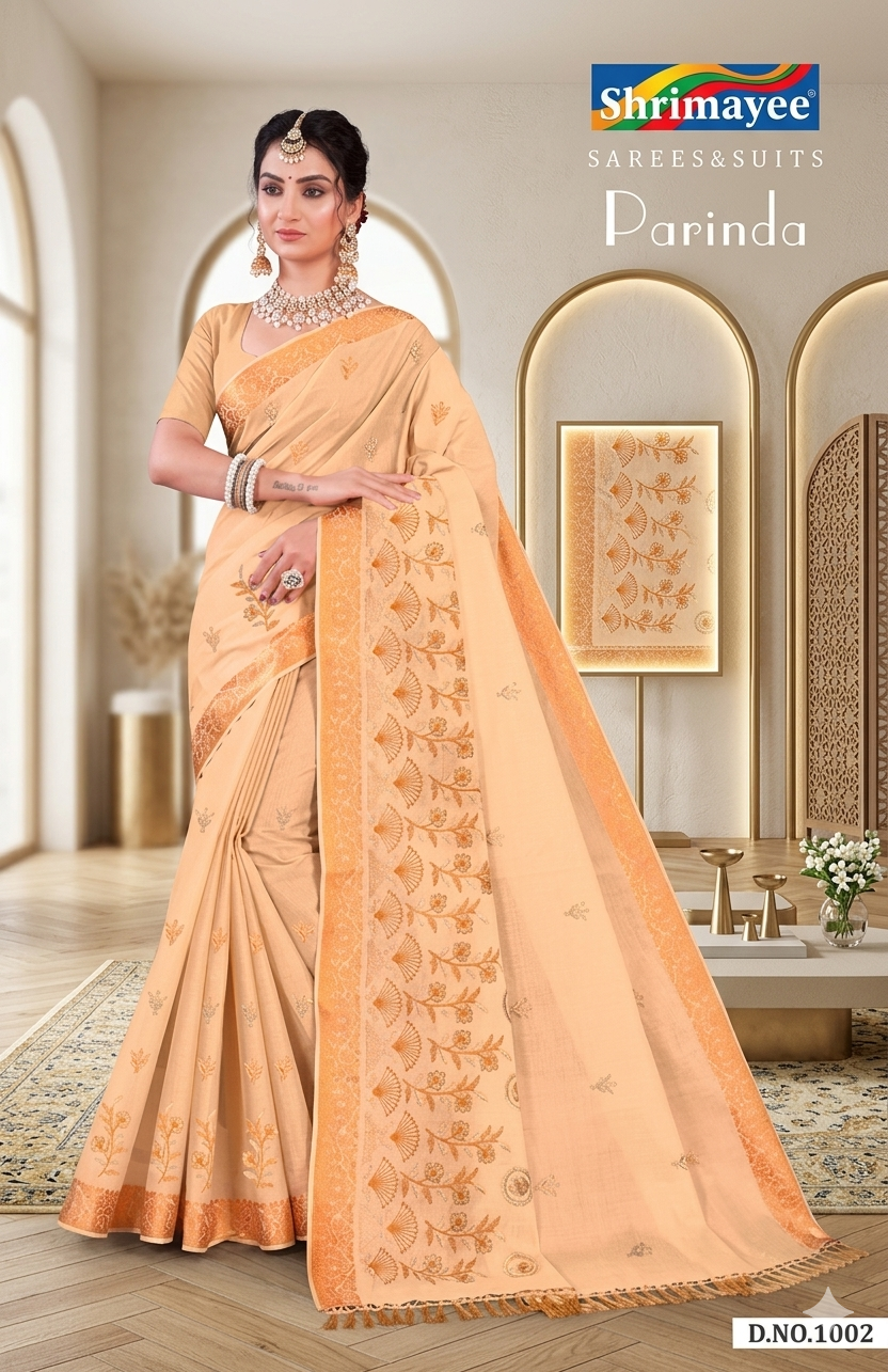 Parinda Embroidery Saree - Image 2