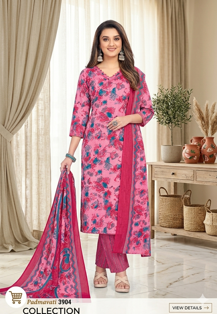 Balaji Cotton three piece kurti