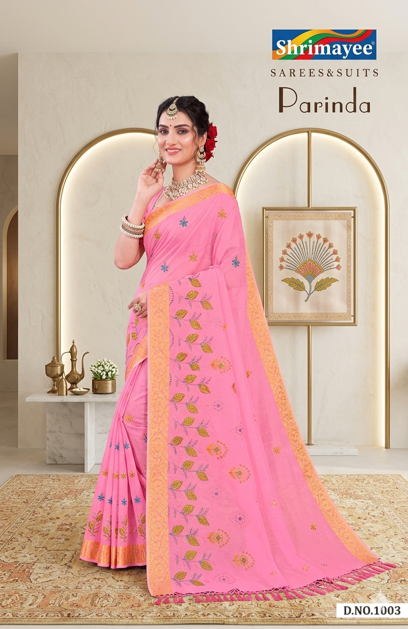 Parinda Embroidery Saree - Image 3